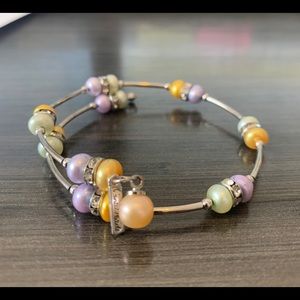 Vantel Pearls Watercolors Wrap Bracelet